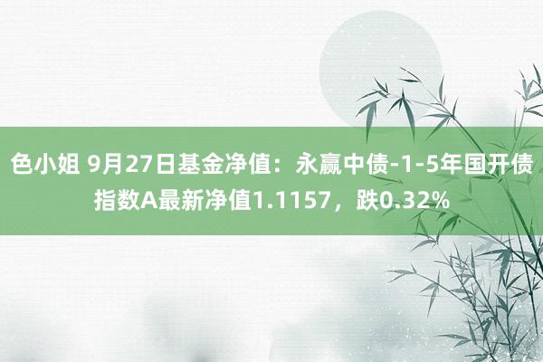 色小姐 9月27日基金净值：永赢中债-1-5年国开债指数A最新净值1.1157，跌0.32%