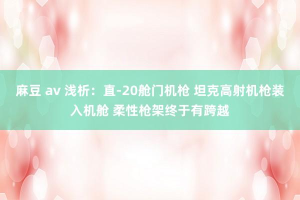 麻豆 av 浅析：直-20舱门机枪 坦克高射机枪装入机舱 柔性枪架终于有跨越