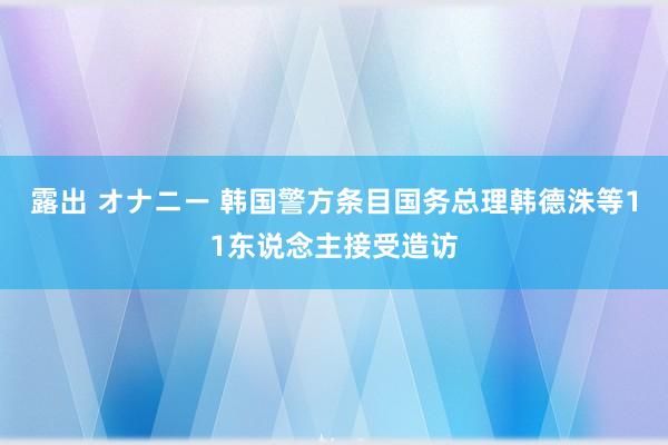 露出 オナニー 韩国警方条目国务总理韩德洙等11东说念主接受造访
