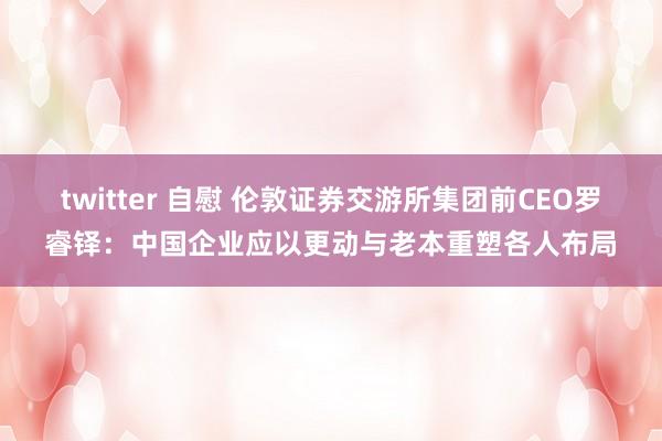 twitter 自慰 伦敦证券交游所集团前CEO罗睿铎：中国企业应以更动与老本重塑各人布局