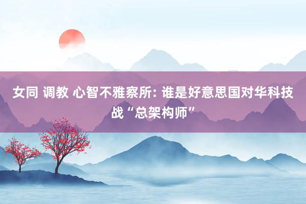 女同 调教 心智不雅察所: 谁是好意思国对华科技战“总架构师”